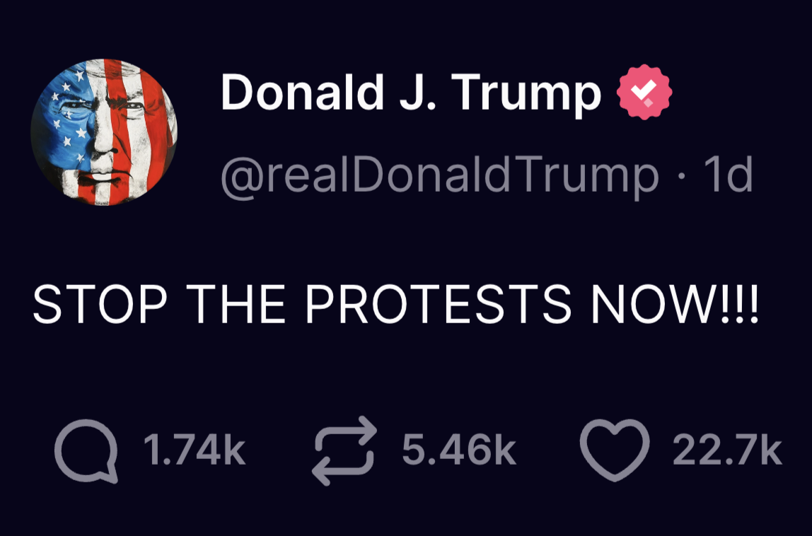 Virulent Jew-Lover and Anti-America Activist Donald Trump Calls to “Stop the Protests”